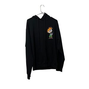 Nickelodeon Rugrats Chucky Tommy Pickles Black‎ Graphic Hoodie Mens Large